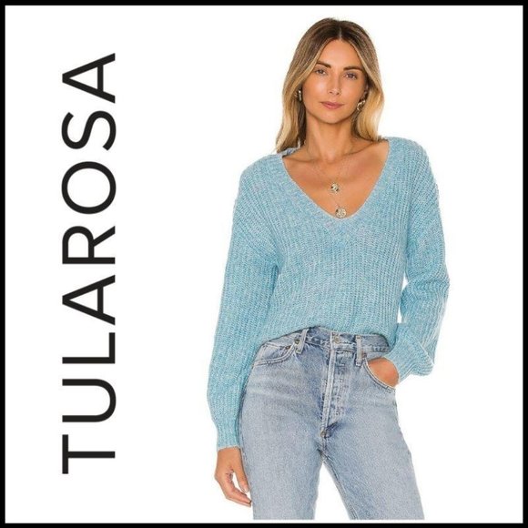 Tularosa Sweaters - NWT TULAROSA Frances V Neck Sweater in Sky, Sz XS